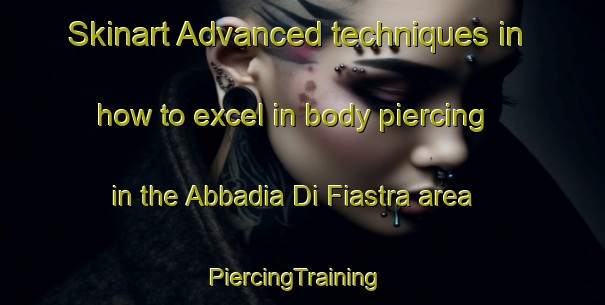 Skinart Advanced techniques in how to excel in body piercing in the Abbadia Di Fiastra area | PiercingTraining | PiercingClasses | SkinartTraining-Italy