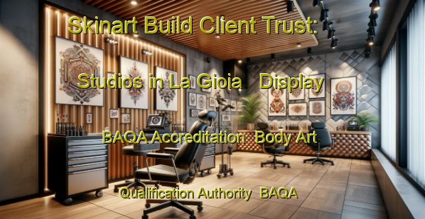 Skinart Build Client Trust: Studios in La Gioia - Display BAQA Accreditation | Body Art Qualification Authority | BAQA-Italy